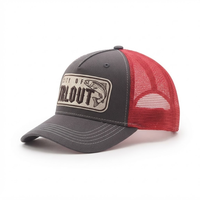 Topi Trucker Vintage Custom, Bagian Belakang Berjaring, Katun Twill, Pinggiran Melengkung, Bordir Patch, Snapback Retro, Outdoor untuk Pria, Dua Warna