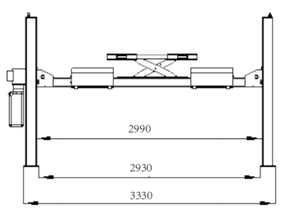 Lève-<span class=keywords><strong>voiture</strong></span> XIANXING à 4 poteaux pour petites voitures, grands SUV et camions, capacité de 4000 kg, entraînement hydraulique, hauteur de levage de 1700 mm, déverrouillage manuel - Product Image 4
