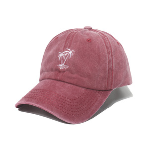 Chapeaux de soleil d'été pour la plage Noir Bourgogne Gris Marine Beige Palmier Brodé Denim Coton Lavé Casquette de Baseball Chapeaux pour Hommes Femmes - Product Image 4