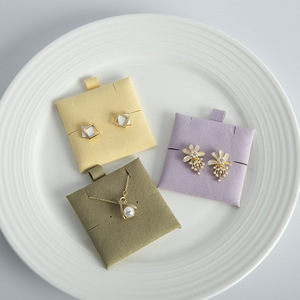Double Sided Velvet Jewelry Card Holder 6x6cm For Necklace Earring Pendant Storage Packaging <b>Envelope</b> Style - Product Image 1