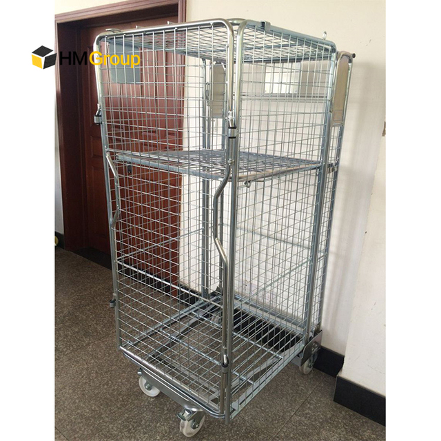Hot-Selling Durable Hot Dipped Collapsible 4 Sides Security Roll Cage Trolley
