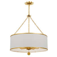Lustre moderne en forme de tambour avec abat-jour en lin nordique et structure en métal doré pour la maison, le salon, l'hôtel, l'éclairage intérieur