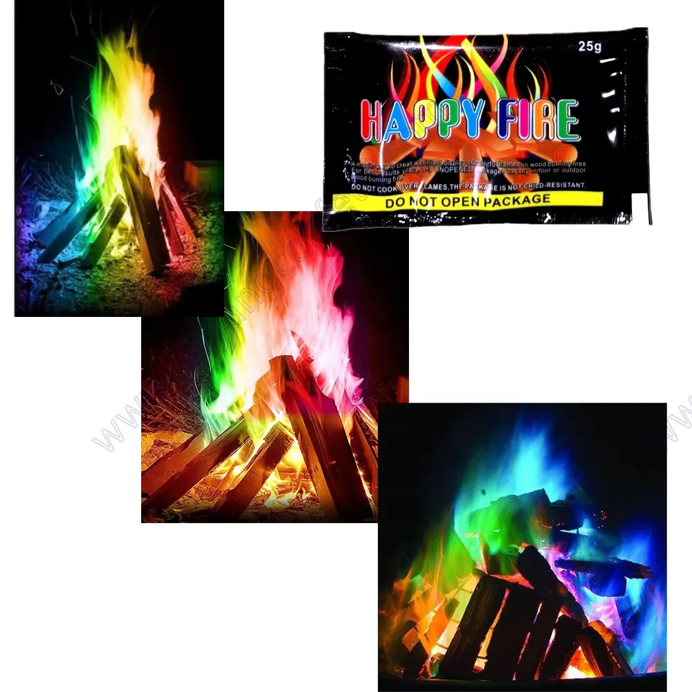 Custom Logo Oem Fabriek Groothandel Gekleurd Vuur 10G 15G 25G 30G Magisch Vuur Kleurrijke Vlammen Poeder Mystiek Vuur
