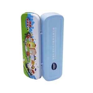 Boîte à crayons rectangulaire de haute qualité avec motif de voitures de dessin animé, organisateur pour élèves du primaire, emballage en métal - Product Image 4