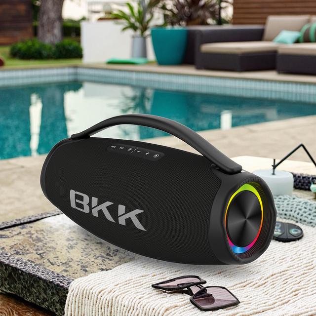 80W Outdoor Speaker, Heavy Bass Portable Wireless Speaker with TWS Stereo Pairing, IPX6 Waterproof