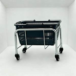 Chariot de courses robuste pour supermarché, grande capacité 340L, roulettes pivotantes silencieuses, chariot d'épicerie pour usage commercial, kit complet - Product Image 6