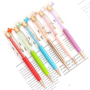Penna a Sfera <span class=keywords><strong>in</strong></span> Metallo con Logo Personalizzato, Cristalli Glitterati, Oro Rosa, Penna Promozionale Multicolore con Diamanti per Studenti - Product Image 2