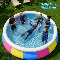 Piscine gonflable ronde Pursuefree trois couleurs, plusieurs tailles, avec filet, piscine papillon gonflable, piscine familiale, piscine multi-personnes