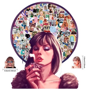 50 pegatinas de música Tayloris para mujer adulta, pegatinas de álbumes de cantantes pop, pegatinas de vinilo impermeables para botella de agua, teléfono, casco - Product Image 1