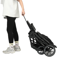 Poussette bébé portable de luxe 2 en 1 pliable avec cadre en alliage, 4 roues, système de dossier inclinable multi-positions, utilisation toute saison pour bébés
