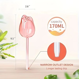Globo transparente con forma de tulipán para autorriego de plantas, con puntas de goteo automáticas para flores, decorativo, para interiores. - Product Image 3
