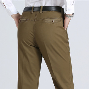 กางเกงขากางเกงขาตรงสำหรับผู้ชายวัยกลางคนแบบหนากางเกงเอวสูงทรงหลวมขายดี - Product Image 3