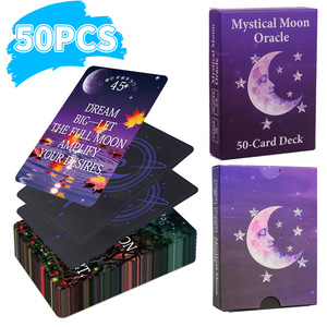 Nuovo Gioco di Carte da Tavolo 50 Carte Retro Mysterious Moon Karo Gioco da Festa Ecologico e Portatile con Angoli Arrotondati Marca Pengle - Product Image 2