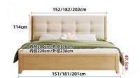2025 Mobilier de chambre à coucher moderne Lit double en bois massif avec tête de lit souple Cadre de lit en bois bon marché pour appartement King Size