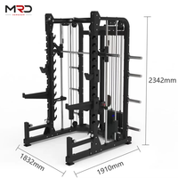 Máquina Multifuncional de Poleas Alta/Baja, para Sentadillas y Ejercicios Smith, Adecuada para Entrenamiento Profesional en Gimnasios
