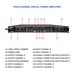 IPALADE M41300Q 4out DSP Prosesor Audio Karaoke 2600W Suara Surround Konstruksi Logam <0.1% THD -112dB SNR untuk Suara Panggung - Product Image 3