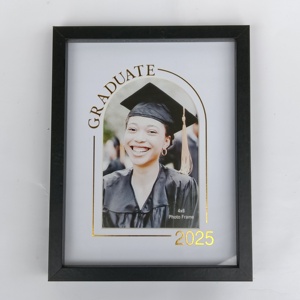 Cadre photo de remise de diplôme en gros avec texte doré, cadre photo avec insert thématique 'Définition de Papa', boîte à ombre, cadeau - Product Image 1