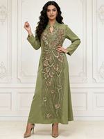 Robe Abaya Maxi de Luxe sur Mesure de Qualité Supérieure pour Femmes Musulmanes, Vêtement Traditionnel Islamique