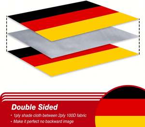 Bandera de Alemania, 3x5 pies, Doble Cara, 3 Capas, Resistente, 100% Poliéster, Anillas de Latón, 4 Hileras de Costuras, Uso Interior/Exterior - Product Image 2