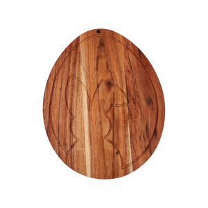 Tabla de cortar redonda de madera con ranura, bandeja de servir, tabla de charcutería de madera, tabla de cortar con diseño de conejo para la Pascua - Product Image 1