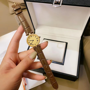 Womens Dainty Small Dial Gold Tone Watch Classic Brown Leather Automatic Machinery Wristwatch for Casual Formal Wear - Product Image 2