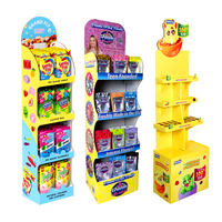 Maßgefertigtes Süßigkeiten- und Snack-Displayregal aus Karton mit Etagen, Einzelhandels-Bodenständer, OEM/ODM Süßwaren-Wellpappe-Displayständer