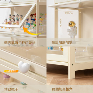 Vitrina de estilo crema transparente a prueba de polvo, caja de almacenamiento de acrílico <span class=keywords><strong>LEGO</strong></span>, estante de almacenamiento simple para el dormitorio del hogar - Product Image 4
