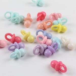 50 pcs/<span class=keywords><strong>lot</strong></span> bleu/rose Transparent acrylique Mini sucette bébé douche gâteau décoration cadeau d'anniversaire bricolage Mini sucette - Product Image 5