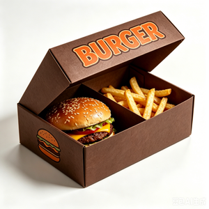 Papel Corrugado Biodegradable, Ecológico, Reciclable <span class=keywords><strong>y</strong></span> de Grado Alimenticio para Hamburguesas, Papas Fritas <span class=keywords><strong>y</strong></span> <span class=keywords><strong>Pollo</strong></span> Frito, Impresión Personalizada al por Mayor - Product Image 2