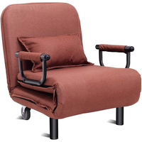 Chaise de lit paresseux rembourrée chaise de canapé-lit pliante chaise de loisirs pliante avec dossier réglable à 5 angles avec oreiller jusqu'à 330lbs