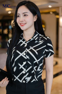 TA1526 Women <b>office</b> fashion bassic <b>shirt</b> standard form good shape retention short sleeve youthful high fashion - Product Image 5