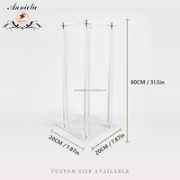 Support de centre de table carré en acrylique ANNIELU, pilier transparent détachable de 80 cm pour la décoration de table, d'allée et de sol de mariage