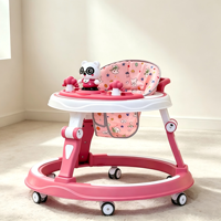 Marche-bébé réglable en hauteur Lemoon 711 avec roues pour l'apprentissage et la marche des tout-petits et des enfants, doté de jouets amusants
