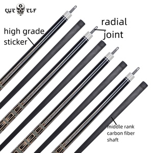 CUEELF 당구 선수를위한 메이플 우드 및 스테인리스 스틸 조인트가있는 CUEELF 고급 12.5mm 탄소 섬유 풀 큐 - Product Image 2