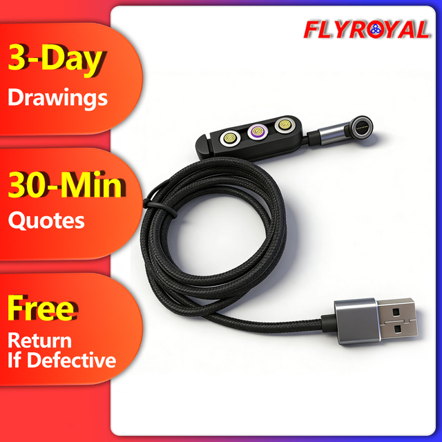 3 in 1 Custom Magnetic Usb Cable 360 Rotating Nylon Braided Usb Cable for iPhone Type C Micro Cable
