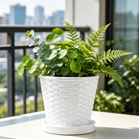 Plateau de pot de fleurs en PP au design traditionnel, durable, avec trou de drainage, capacité de 2,76 L, pour plantes succulentes d'intérieur
