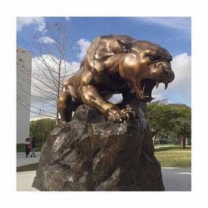 Lớn Kim Loại Nghệ Thuật Thủ Công Đúc Brass Động Vật Bức Tượng Nhỏ Bằng Đồng Cổ Panther <span class=keywords><strong>Leopard</strong></span> Điêu Khắc Bức Tượng Cho Trang Trí Sân Vườn - Product Image 5