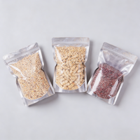 Sacs d'emballage alimentaire transparents CM, étanches, avec fermeture éclair dorée, en plastique, pour salades, gâteaux, thé et bonbons