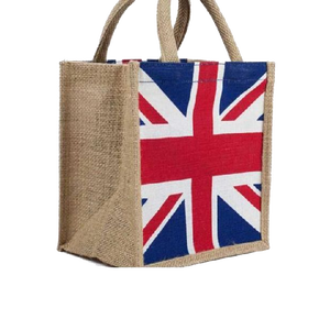 Sac fourre-tout en jute pour femme, sac de courses réutilisable, pas cher et de qualité supérieure, exportateur britannique en Inde, imprimé rayé - Product Image 5