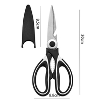 Ciseaux de cuisine professionnel avec manche en PP, lame en acier inoxydable de 3 pouces (1,8 mm), pour barbecue, découpe d'os de poulet, poisson et usage général