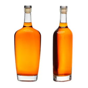 Wholesale Price Transparent Vodka Bottle Rum Gin Glass Bottle