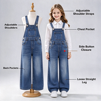 Salopette bleue moyenne Sprout avec pantalon à bretelles larges et amples et salopette pour enfants pour pique-nique du week-end