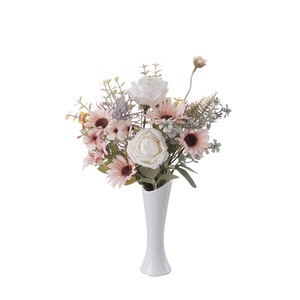 Ramo de Flores Artificiales de Rosa y Margarita, Tejido de Plástico, Decoración para el Hogar, Accesorios de Fotografía CF02029 - Product Image 5
