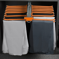 HNOSS Quincaillerie d'armoire Cintres à deux côtés Porte-pantalons monté sur le dessus Porte-pantalons en métal à double rangée