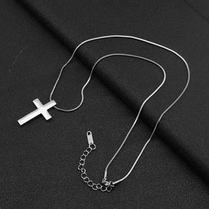 2026 New Simple Niche Design <b>Titanium</b> Steel Cross Pendant Necklace Silver Plated Unisex's Necklaces Wholesale Jewelry Trendy - Product Image 4