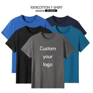 High Quality Men's T Shirts 180g Combed Cotton Factory Wholesale Round Neck Solid Pattern with Personal Logo Support - Product Image 4