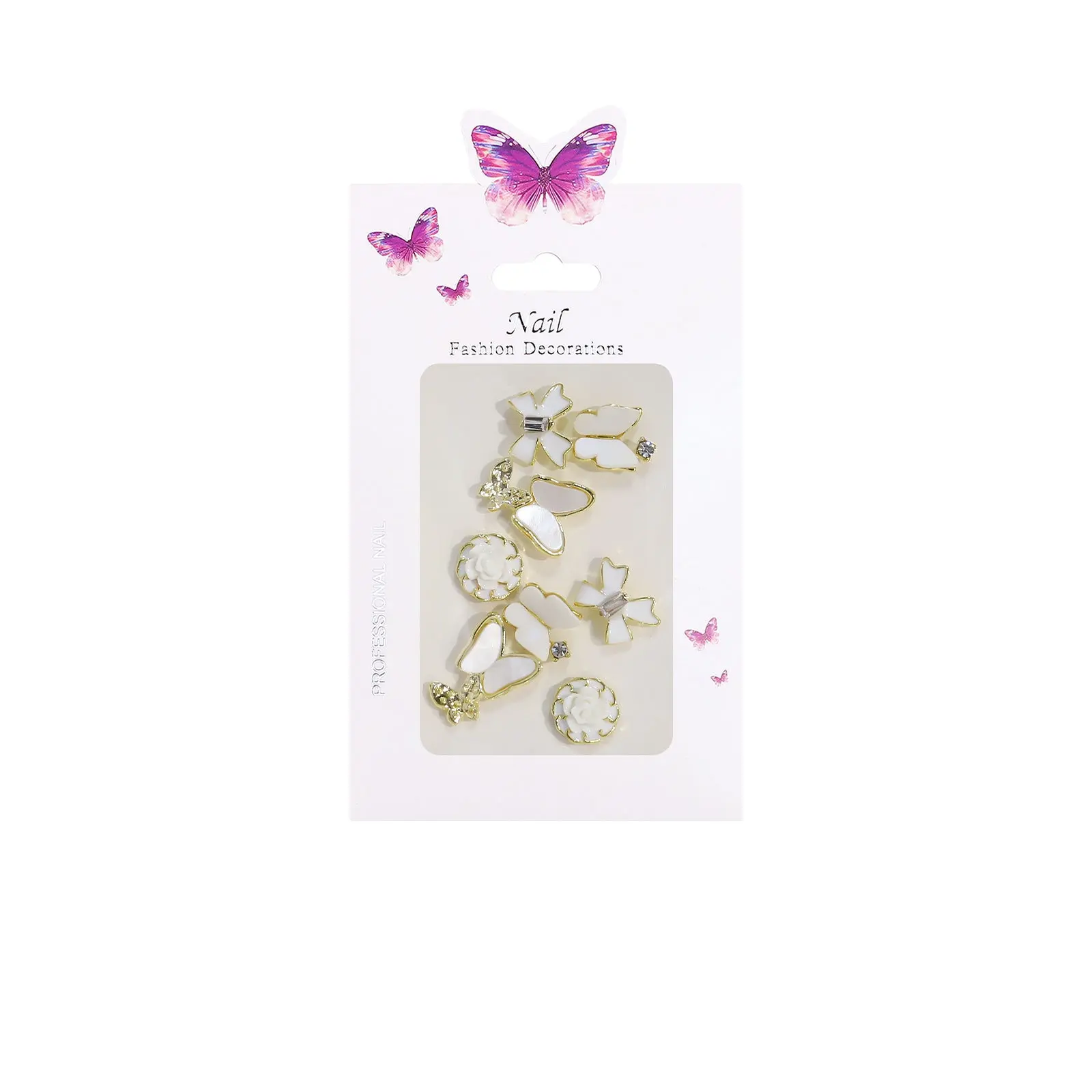 adiyat 3d kawaii japanese style accessories metal alloy butterfly heart bow chain bear charms nail ornaments art decorations