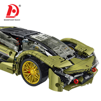 Modèle de voiture de sport mécanique en blocs de construction, kit de briques de supercar à assembler soi-même, jouet de construction de voiture de course technique pour adultes