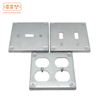 Cache-prise double carré en acier galvanisé de 4 po, plaque de sortie surélevée à 2 postes de 3/8 po 8371 pour boîtiers American Standard