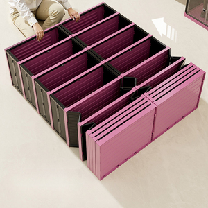Scarpiera portatile in un unico pezzo, alla moda, nera e rosa, facile da montare, scarpiera pieghevole in plastica, con Logo personalizzato - Product Image 4